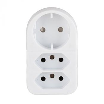 Eurolux EP56WP 3 Way Adaptor 1xSCH 2x16A ZA
