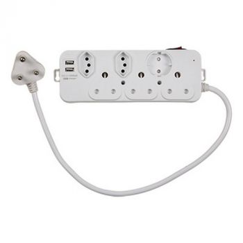 Eurolux EP62USB 6 Way Multi Plug Normal Usb