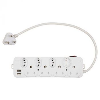 Eurolux EP63USB 8 Way Multi Plug With USB 2.1A USB C And Old USB