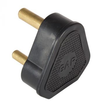 Eurolux EP6PP Plug Top Black Rubber 16A 3 Pin Hollow Pin