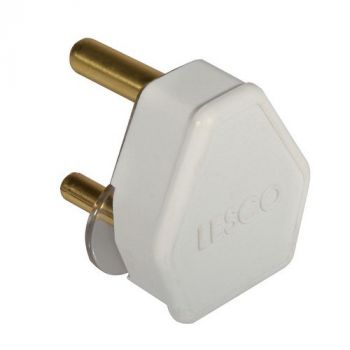 Eurolux EP8 Plug Top 16A Nylon White Hollow Pin