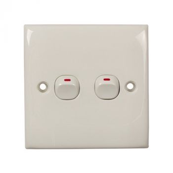 Eurolux ES102 BS 2 Gang 1 Way Switch
