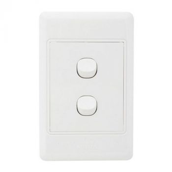 Eurolux ES5 2 x Levers 1 way 100mm x 50mm Wall Switch White