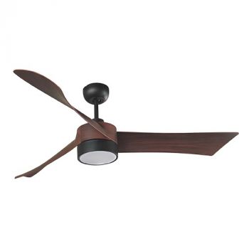Eurolux F102 Edge Ceiling Fan 3 Blades Matt Black and Dark Wood Motor Power 40w