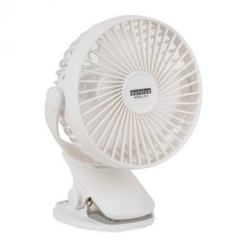Eurolux F87 Portable Rechargeable Mini Clip-on Fan White