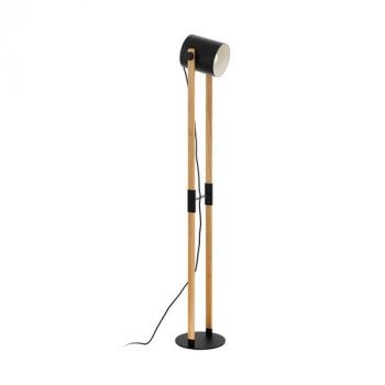 Eurolux FL303 Hornwood Floor 1L E27 28w Wood Black/Oak
