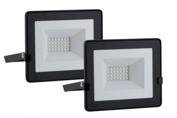 Eurolux FS264 Led 10W Floodlight Black 4000K Twin Pack