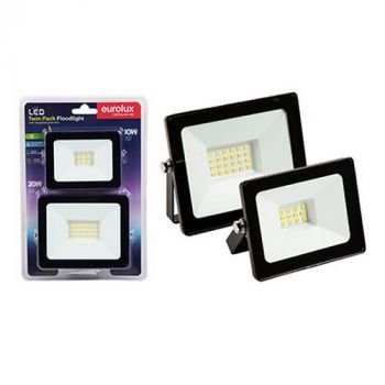 Eurolux FS284BP LED 10w and 20w Floodlight 4000K Black Twin Blister