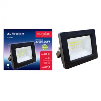 Eurolux FS289BP LED 20W Floodlight Black 4000K No Sensor Box