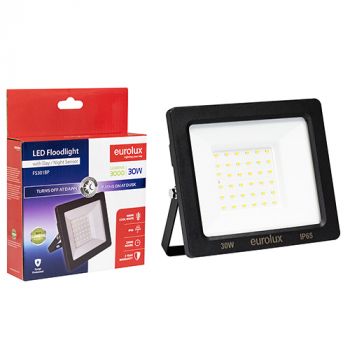 Eurolux FS301BP LED 30W Floodlight Black with Day Night Sensor Box