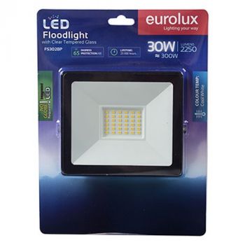 Eurolux FS302BP LED 30w Floodlight Black with no Sensor Blister