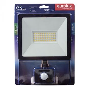 Eurolux FS305BP LED 50w Floodlight Black with Sensor Blister