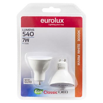 Eurolux G1081WW LED GU10 Core 7w 3000K Blister Twin