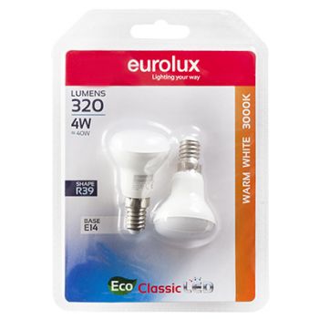 Eurolux G1086WW LED R39 Reflector E14 Complimentary 4w 3000K Blister Twin