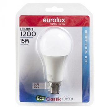 Eurolux G1089BC A65 Complimentary B22 LED 15w 4000K Blister