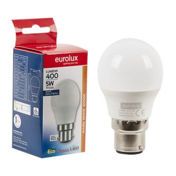 Eurolux G1098BC LED Golfball Core B22 5W 3000K Single Box