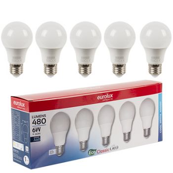 Eurolux G1101ES LED A60 Classic E27 6W 4000K 5 Pack