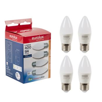 Eurolux G1103ES LED Candle E27 5W 3000K 4 Pack