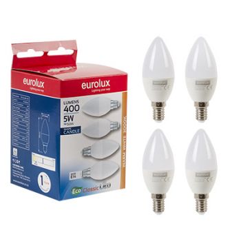 Eurolux G1103SES LED Candle E14 5W 3000K 4 Pack