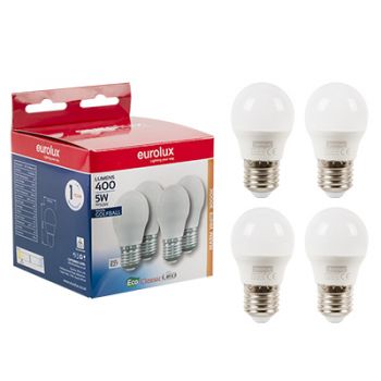 Eurolux G1104ES LED Golfball E27 5W 3000K 4 Pack
