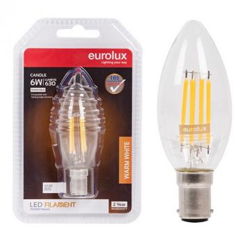 Eurolux G1125WW 6W B15 LED Candle Dimmable 3000K Blister