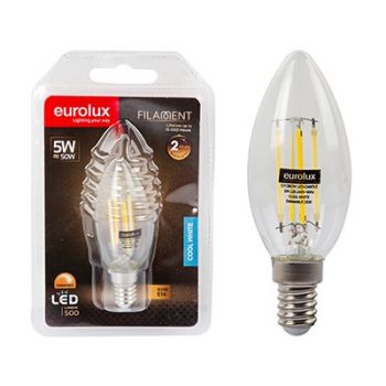 Eurolux G1126CW 5w E14 LED Candle Clear Dimmable Filament 4000K Blister