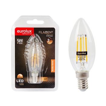 Eurolux G1126WW 5w E14 LED Candle Clear Dimmable Filament 3000K Blister