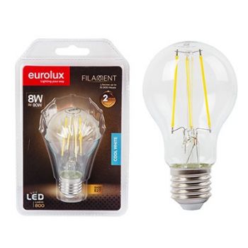Eurolux G1129ES 8w E27 A60 LED Clear Filament 4000K Blister