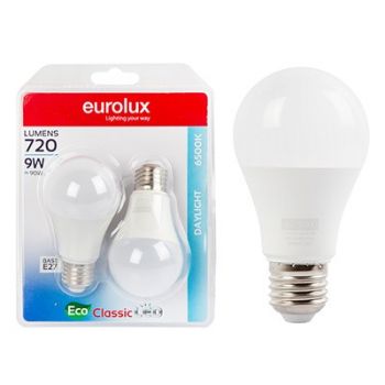 Eurolux G1131ES 9w E27 A60 LED Day Light Eco Lamp 6500K Blister Twin