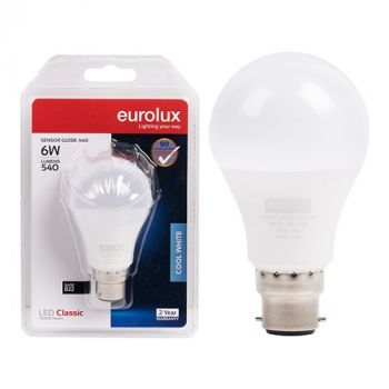 Eurolux G1151BC A60 Classic Day/Night Sensor 6w LED B22 4000K