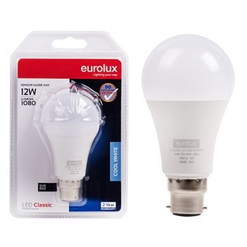 Eurolux G1152BC A60 Classic Day/Night Sensor 12w LED B22 4000K