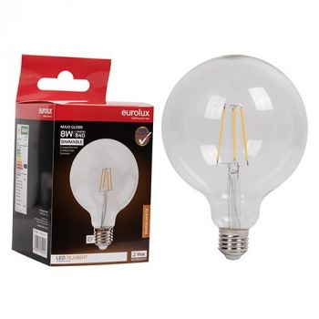 Eurolux G1195 Maxi Globe G95 Filament 8w LED E27 3000K Dimmable