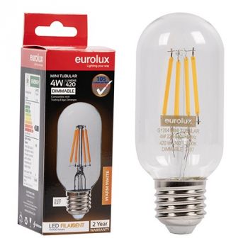 Eurolux G1204 Mini Tubular Filament 4w LED E27 3000K Dimmable