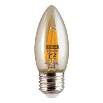 Eurolux G511ES Warm White Amber LED Filament E27 4W Candle
