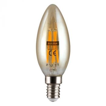 Eurolux G511SES Warm White Amber LED Filament E14 4W Candle