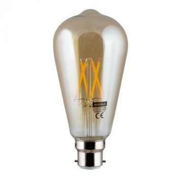 Eurolux G513BC Warm White Amber LED Filament B22 4W Pear