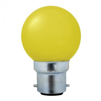 Eurolux G588YL Yellow B22 1W Colour Golfball LED