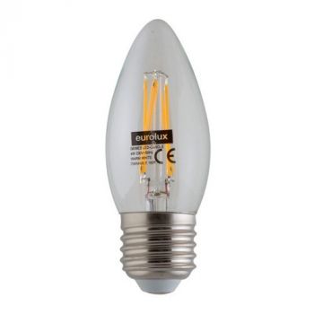 Eurolux G639ES Warm White E27 4W Dimmable Clear Filament Candle LED