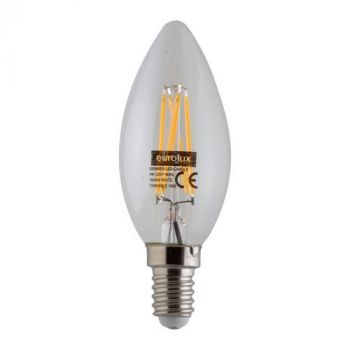 Eurolux G639SES Warm White E14 4W Dimmable Clear Filament Candle LED