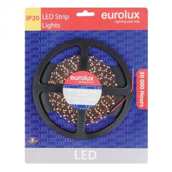 Eurolux G654BL 5m LED Strip Light 4.8W/m IP20 12V Blue