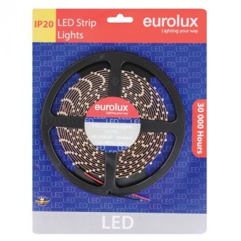 Eurolux G654CW 5m LED Strip Light 4.8W/m IP20 12V Cool White
