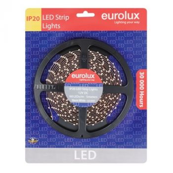 Eurolux G654WW 12V 5m LED Strip Light 4.8W/m IP20 Warm White