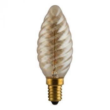 Eurolux G786A Amber Carbon Filament 40W E14 Spiral Candle Zig Zag Cage Dimmable
