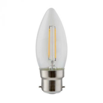Eurolux G794 Warm White B22 2W Clear Filament Candle LED