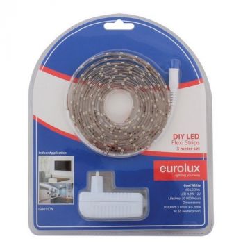 Eurolux G801CW Outdoor 3m DIY IP65 12V LED Strip light Cool White