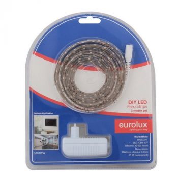 Eurolux G801WW Outdoor 3m DIY IP65 12V LED Strip light Warm White