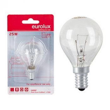 Eurolux G80BP Oven Lamp Golfball E14 25w Blister Single Dimmable