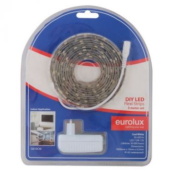Eurolux G810CW Cool White 3m 12V 7.2W/m DIY IP20 LED Strip