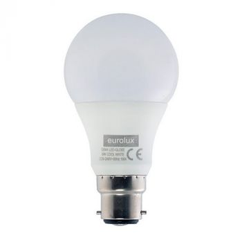 Eurolux G844 Cool White B22 6W Opal Globe LED
