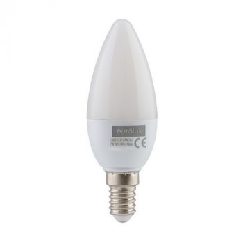 Eurolux G932CW Cool White E14 7W Opal Candle Plastic LED